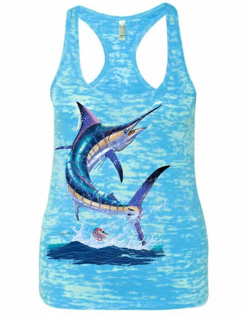 Women's Marlin Burnout Racerback Tank - KnottyTails